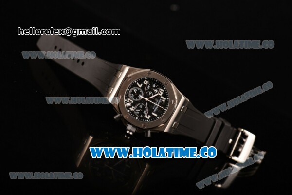 Audemars Piguet Royal Oak Offshore Miyota OS20 Quartz Steel Case with Black Dial and White Arabic Numeral Markers (EF) - Click Image to Close